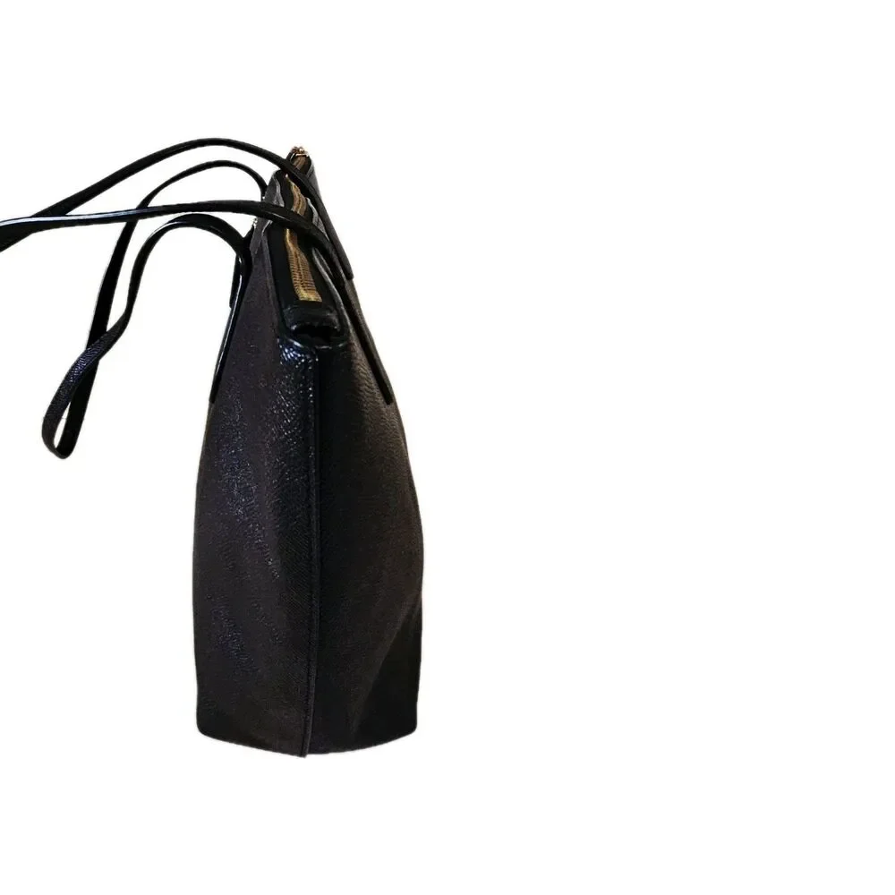 Coach Medium Leather Shoulder Bag Black - Picture 7 of 12